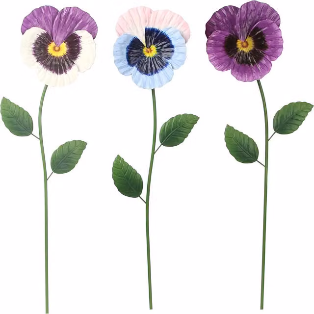 Ornate Collection Multicolour Metal Floral Garden Stake with Animal Detail