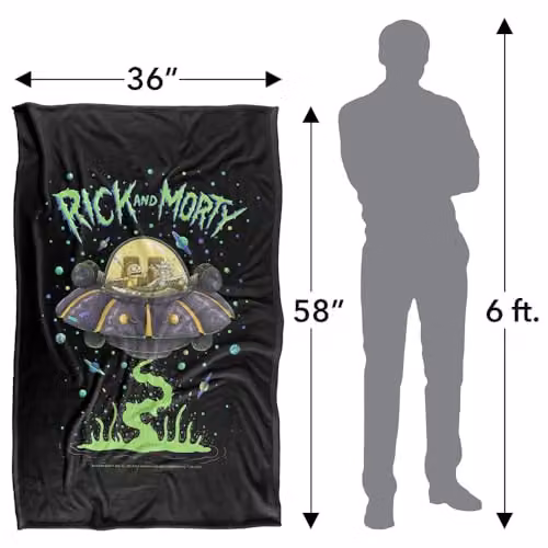 LOGOVISION Rick and Morty Drunk Rick Ship Super Soft Fleece Throw Blanket, Multicolour, W: 91 cm x D: 147 cm – 4
