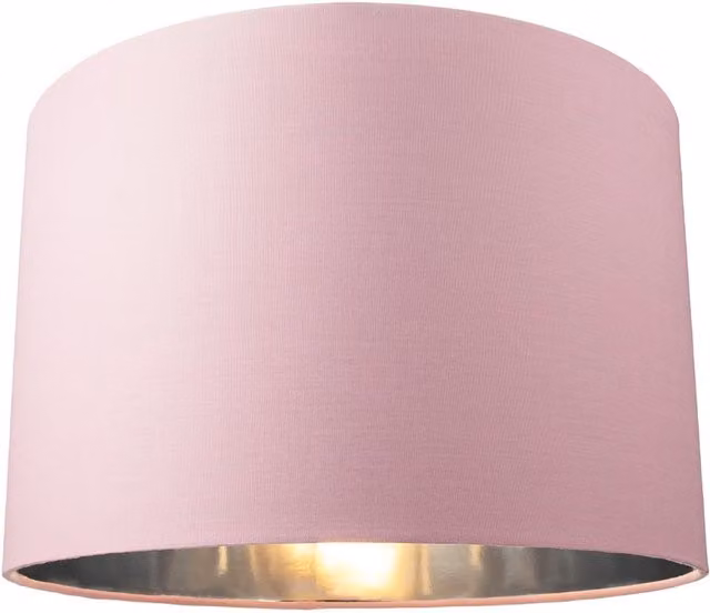 Happy Homewares Contemporary Round Cotton Lamp Shade in Pink with Shiny Paper Inner, Diameter: 30.48 cm – 1
