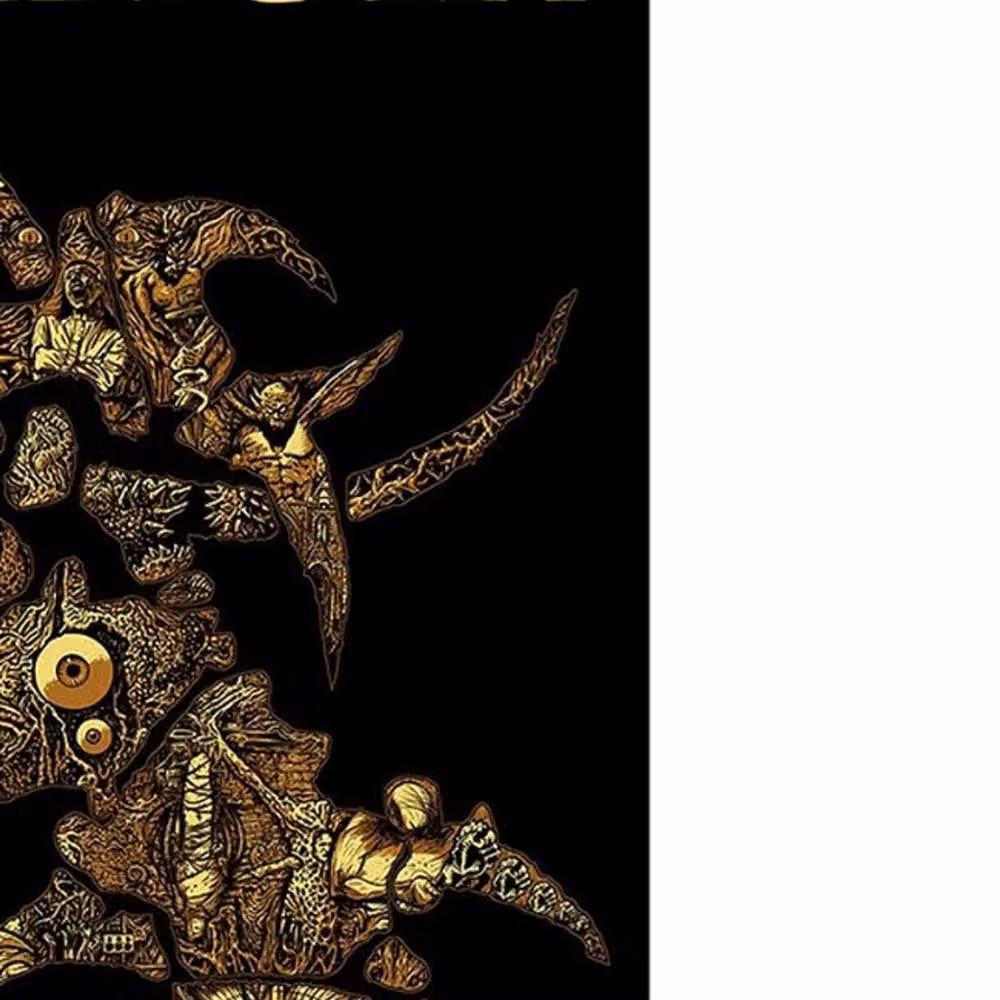 Sepultura Discography Textile Poster in Black and Yellow – 2