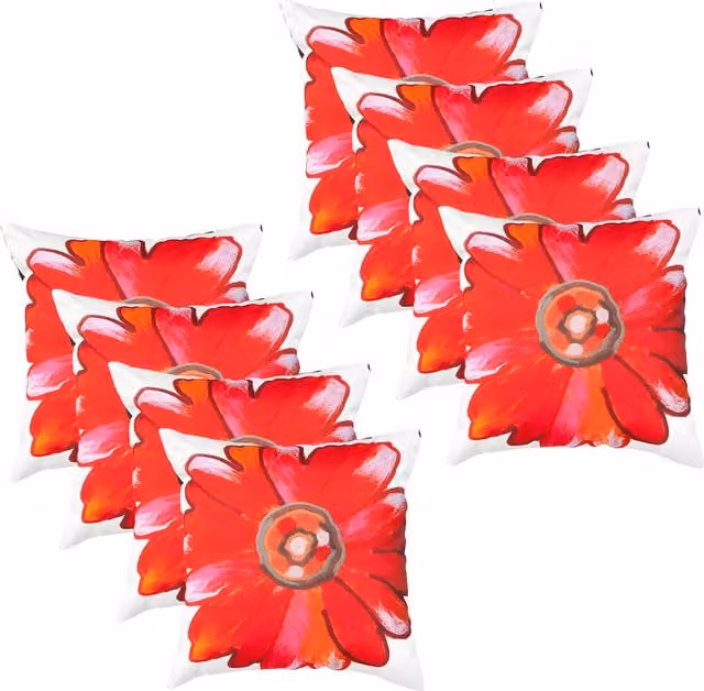 Gardenista Red Floral Printed Outdoor Square Scatter Cushion