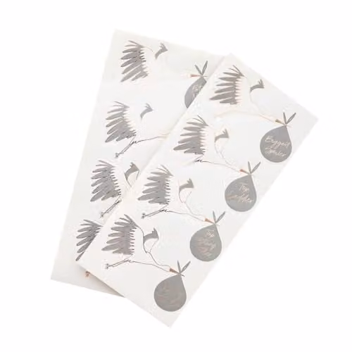Hootyballoo Baby Shower Award Stickers, Pack of 8, White Paper Stationery