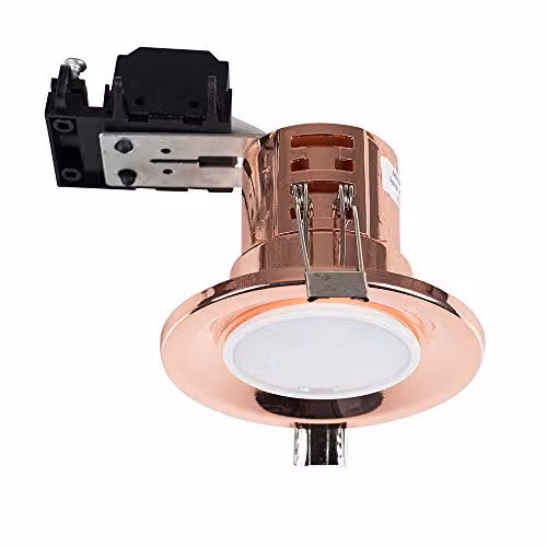MiniSun Pack of 20 Modern Fire Rated GU10 Recessed Ceiling Downlights in Polished Chrome with 3000K Warm White LED Bulbs – 2