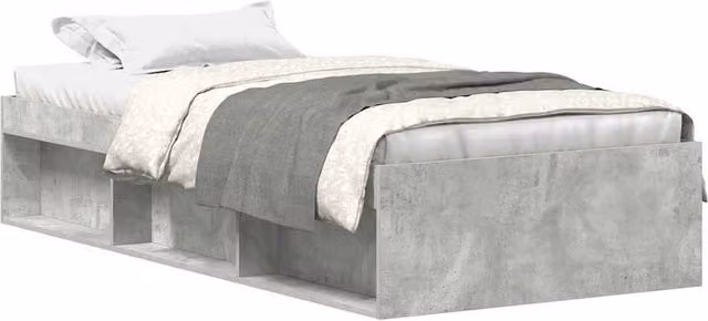 Berkfield Home Modern Bed Frame in Concrete Grey, W: 90 cm x D: 200 cm