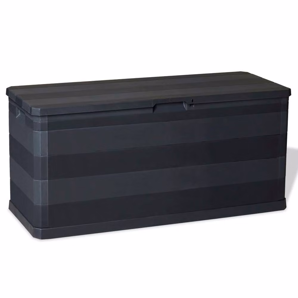 Berkfield Home Garden Storage Box in Black, W/D/H: 117 x 45 x 56 cm – 2