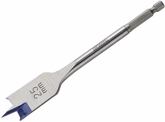 IRWIN Blue Groove 4mm Wood Flat Drill Bit in Blue and Silver