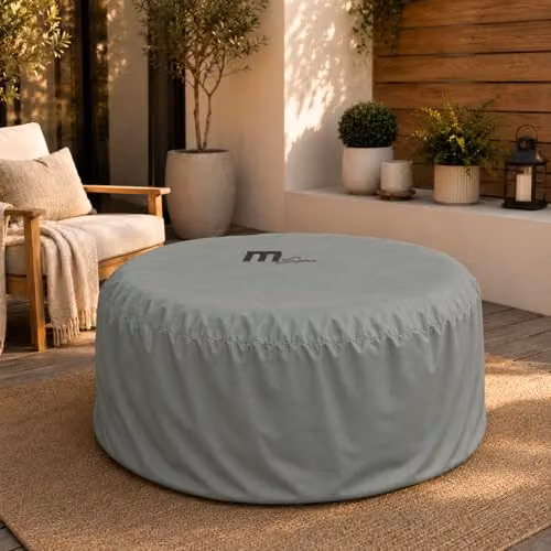 SHATCHI Thermal Round Hot Tub Cover in Grey, W/D/H: 190 x 70 x 70 cm – 3