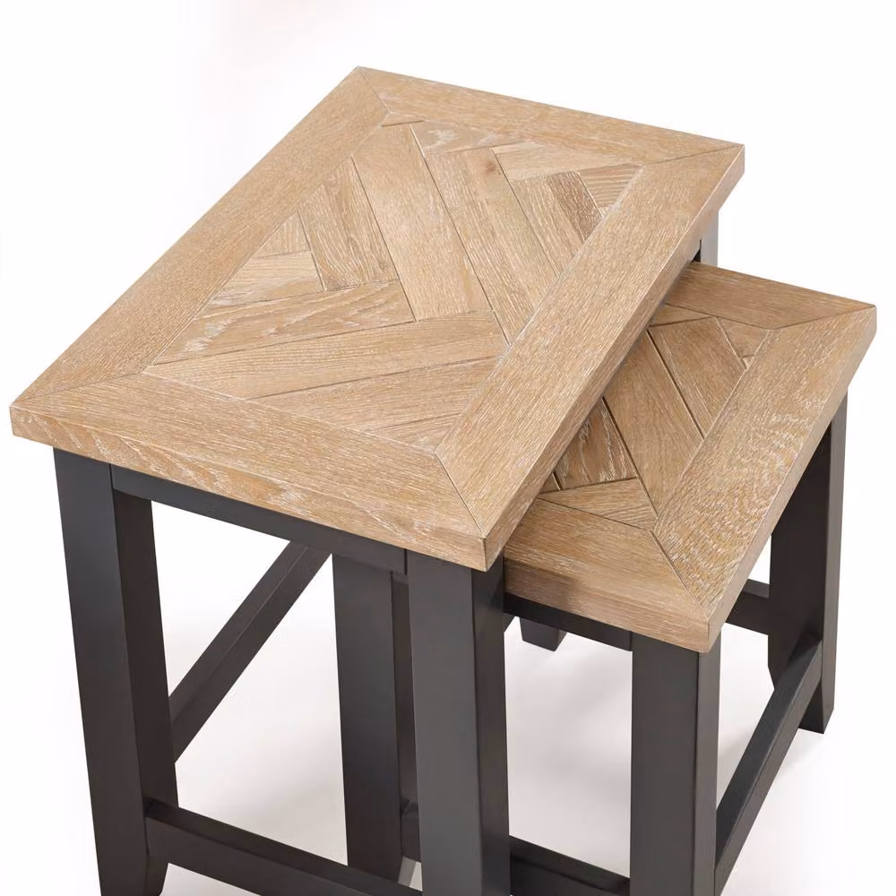 Cheshire Dunvegan Nest Of Tables in Dark Grey and Oak – 4