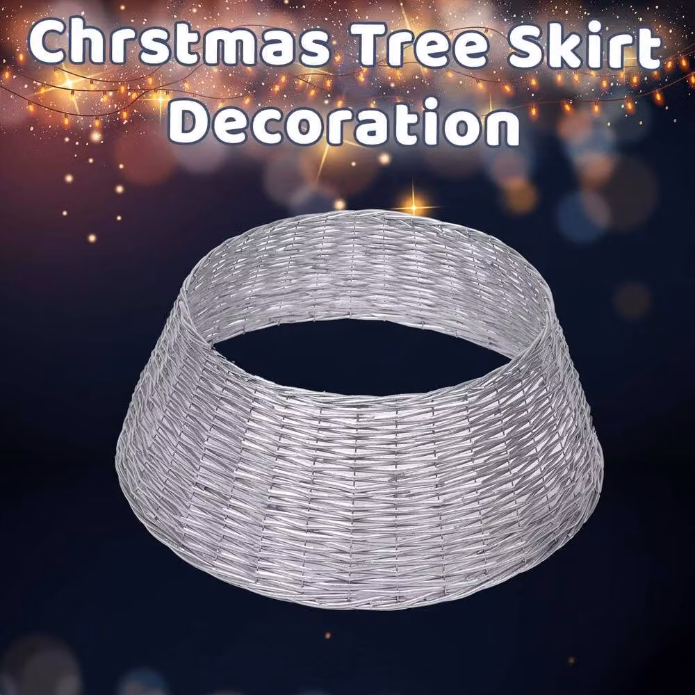 VFM e-Store Silver Round Christmas Tree Skirt, W/D: 70 x 70 cm – 3