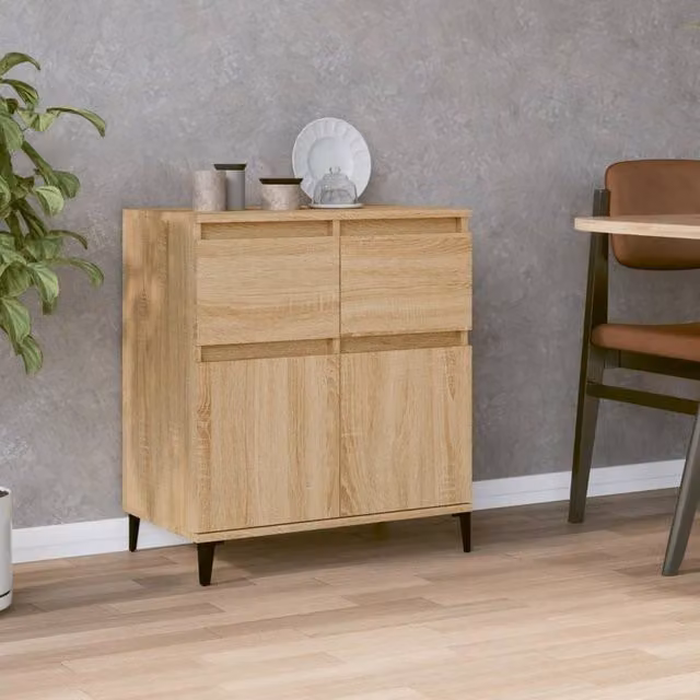Berkfield Home Sonoma Oak Sideboard in Natural, W/D/H: 60 x 35 x 70 cm