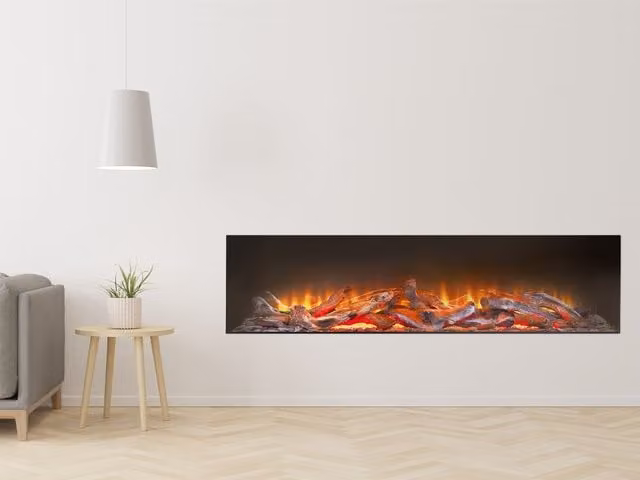 Acantha Ignis 1500 Fully Inset Media Wall Electric Fire, Black