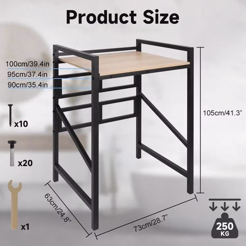 PAWNORA Black Height Adjustable Metal Washer Dryer Stack Stands – 2