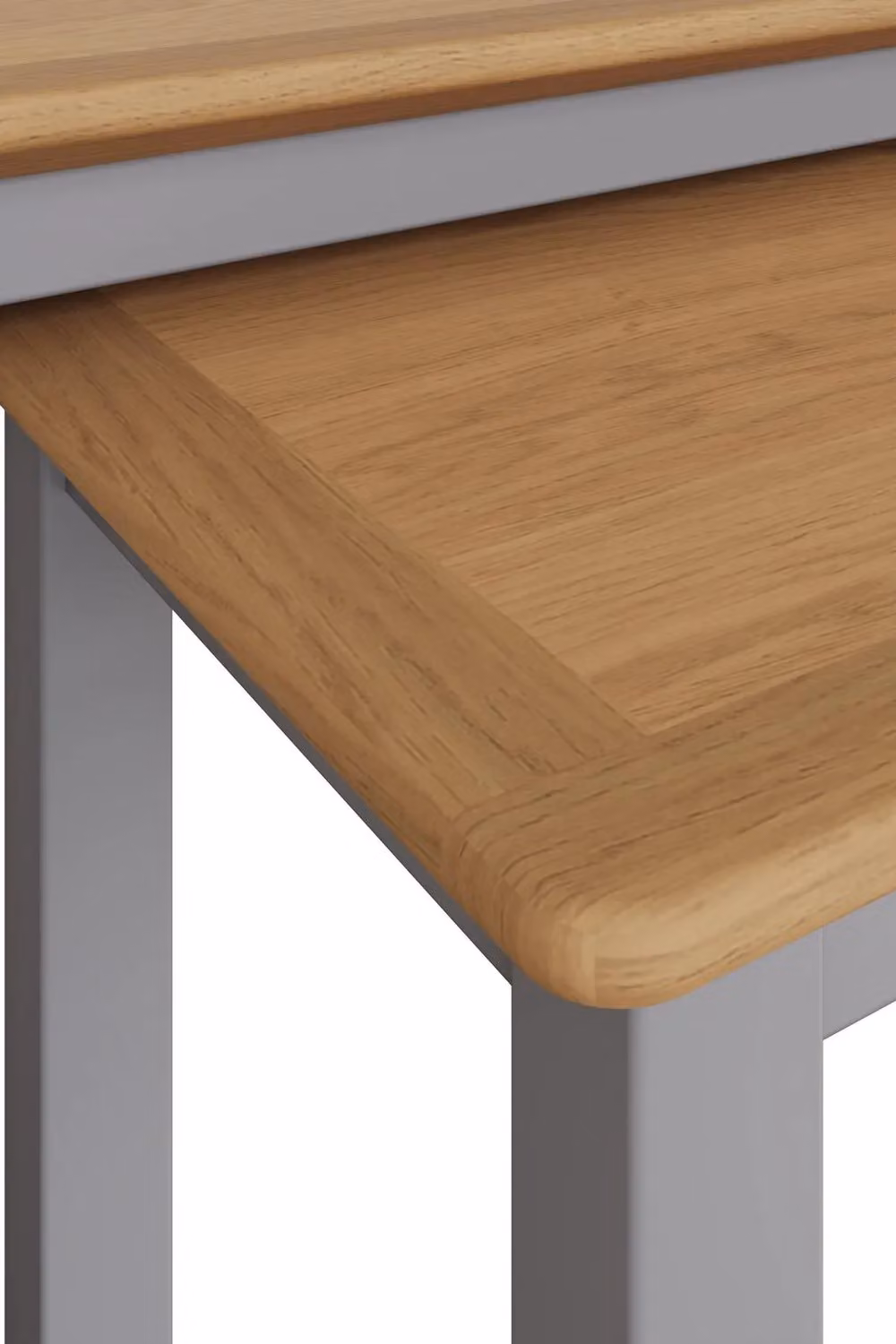 FWStyle Dove Grey Nest of 2 Tables with Oak Top, W/D/H: 55 x 45 x 44 cm – 5