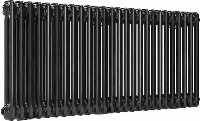 Lux Heat Horizontal 2-Column Steel Radiator in Black Nickel Lacquer, W: 119.0 cm, H: 50.0 cm