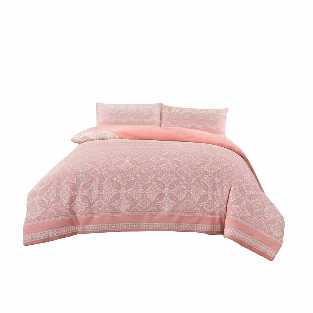 Snug City Elegant Floral Duvet Set and Pillowcases in Pink, King Size, W: 180 cm, H: 200 cm – 2