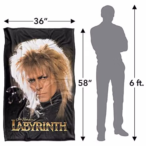 LOGOVISION Jim Henson Labyrinth Jareth Crystal Ball Super Soft Fleece Throw Blanket, Multicolour, W: 91 cm, D: 147 cm – 4