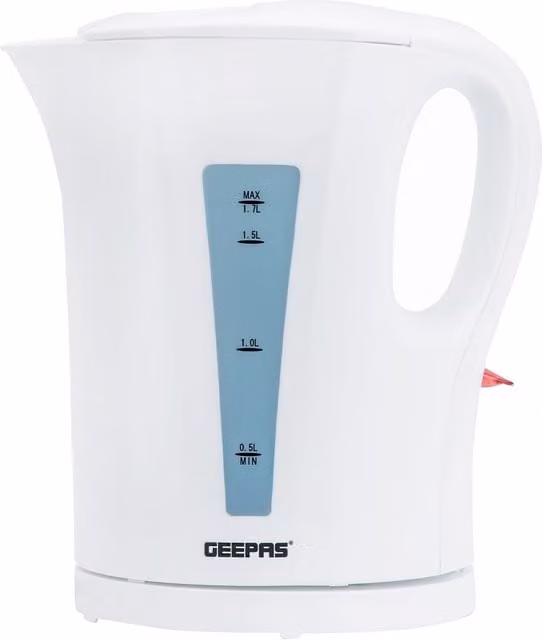 Geepas 2200W Cordless Electric Kettle with Rapid Boil, 1.7 l, White