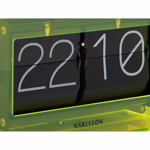 Karlsson DL Digital Flip Table Clock in Neon Yellow – 3