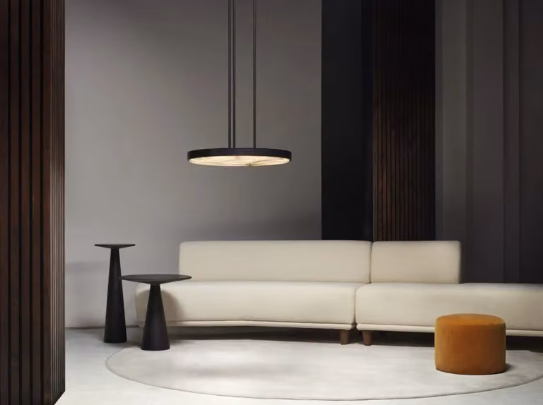 CTO Lighting Anvers Large Suspended Dome Pendant Light in Black, Bronze or Gold/Brass
