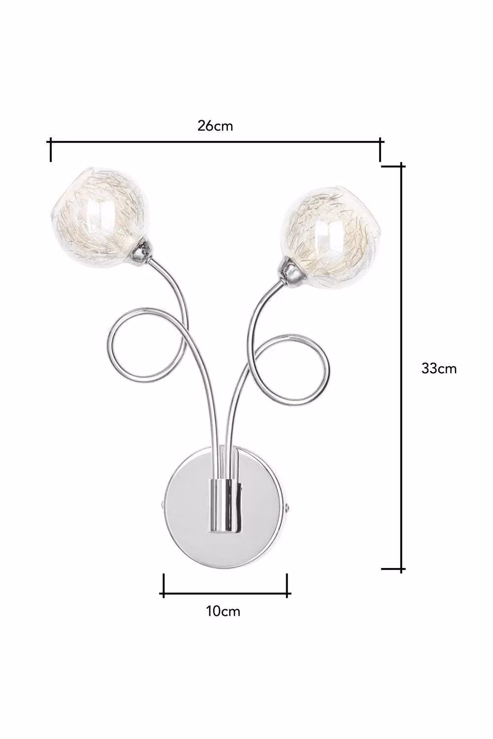 BHS Lighting Cooper Modern Sphere Wall Light in Chrome and Silver Glass – 2