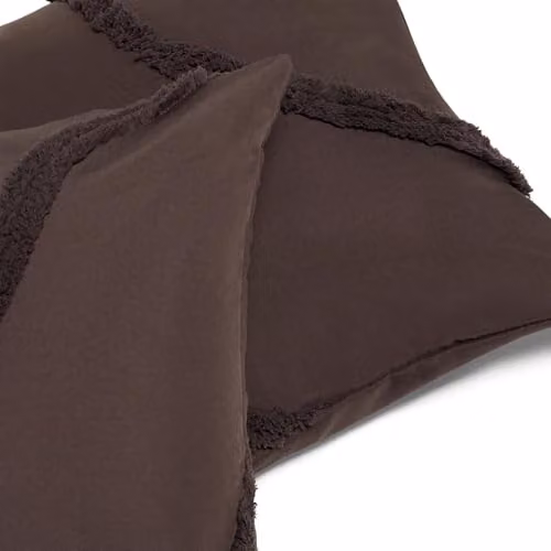 OHS Set of 2 Tufted Contour Square Cushion Covers in Brown, 45 x 45 cm – 5