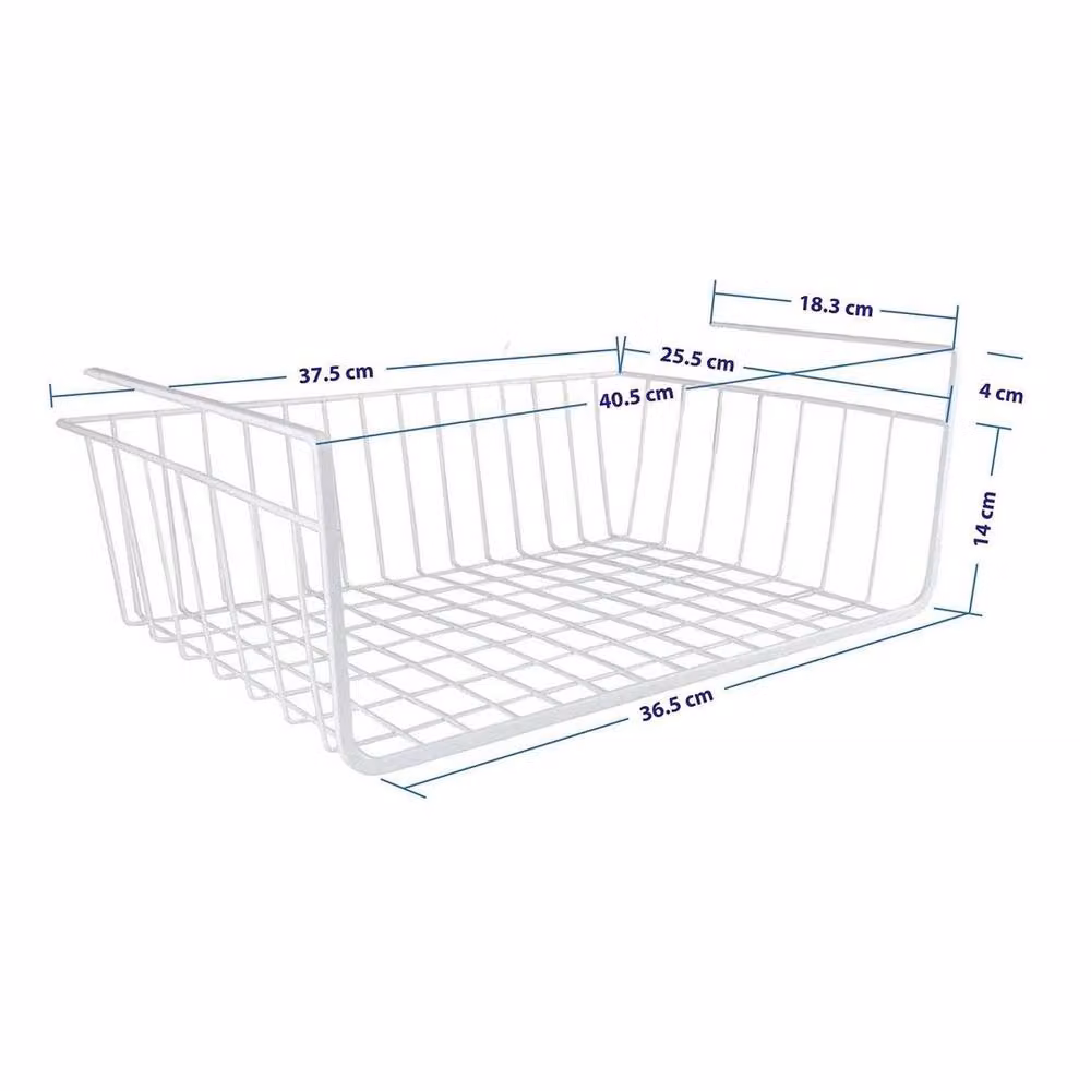 EONLION 2 Pack Under Shelf Table Storage Baskets in White Mesh Wire – 2