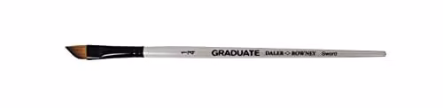 Daler-Rowney Graduate Multi-Technique Sword Brush with Synthetic Hair and Short Handle, 1/4in, Silver and Multicolour