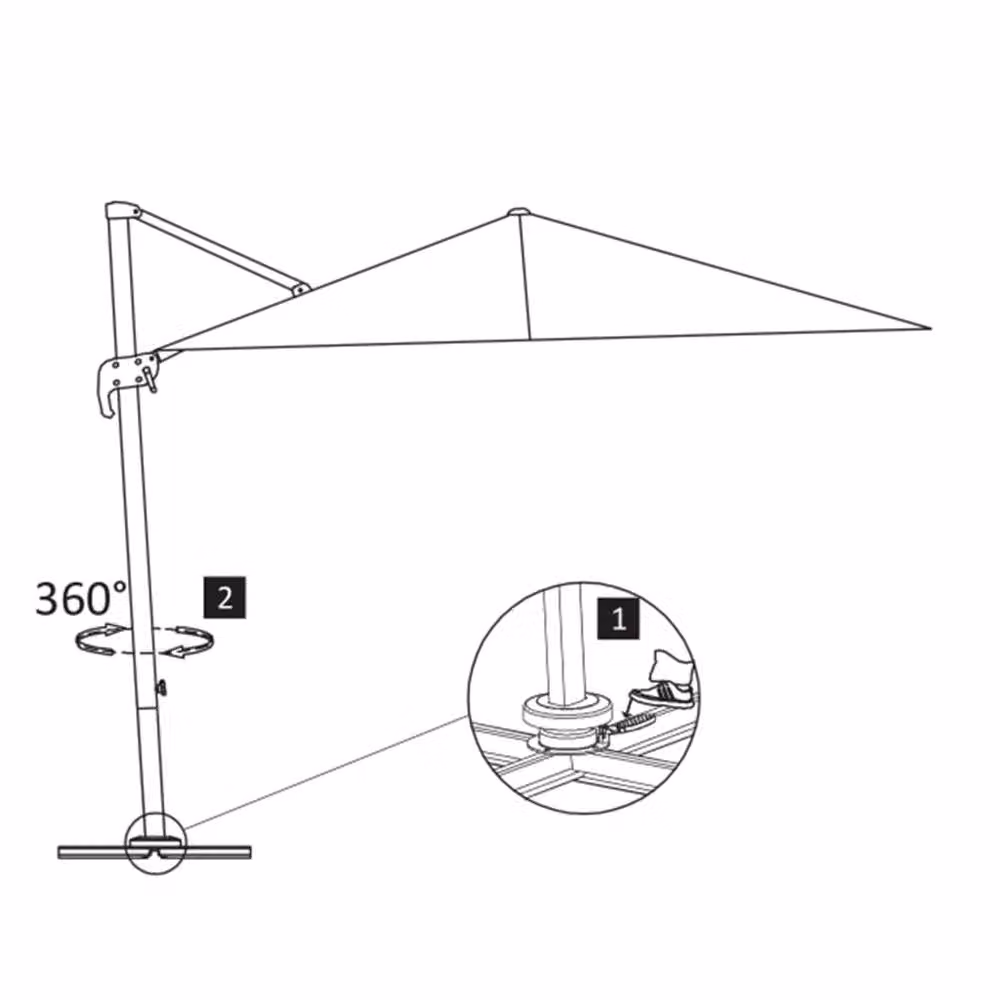 Berkfield Home Elegant Cantilever Garden Umbrella with Aluminium Pole and Polyester Canopy, Beige, W: 400 cm, D: 300 cm, H: 268 cm – 3