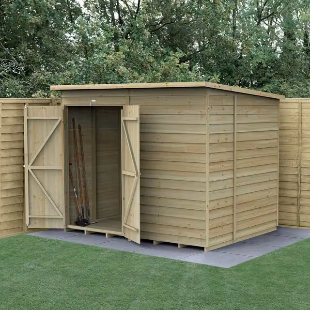 Forest Garden 4LIFE Pent Wooden Shed in Brown