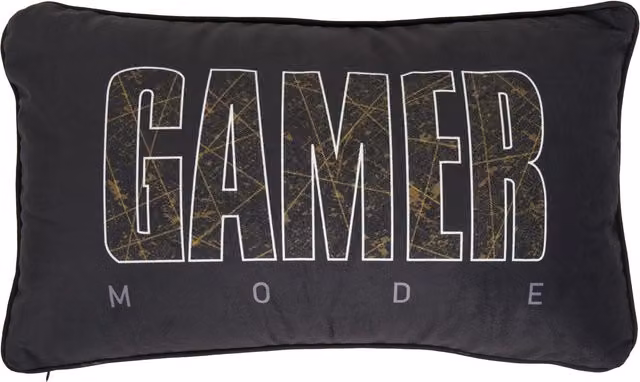 The Art Studio Gamer Mode Contoured Rectangular Back Cushion, Black