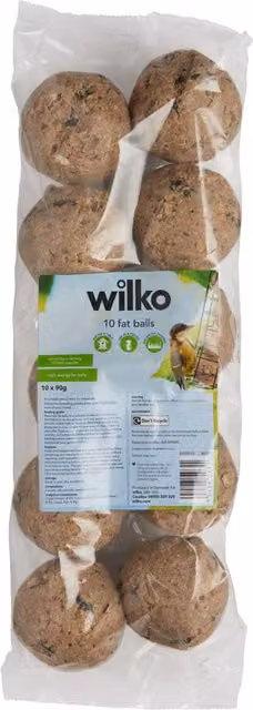 wilko Pack of 10 Brown Wild Bird Fat Balls