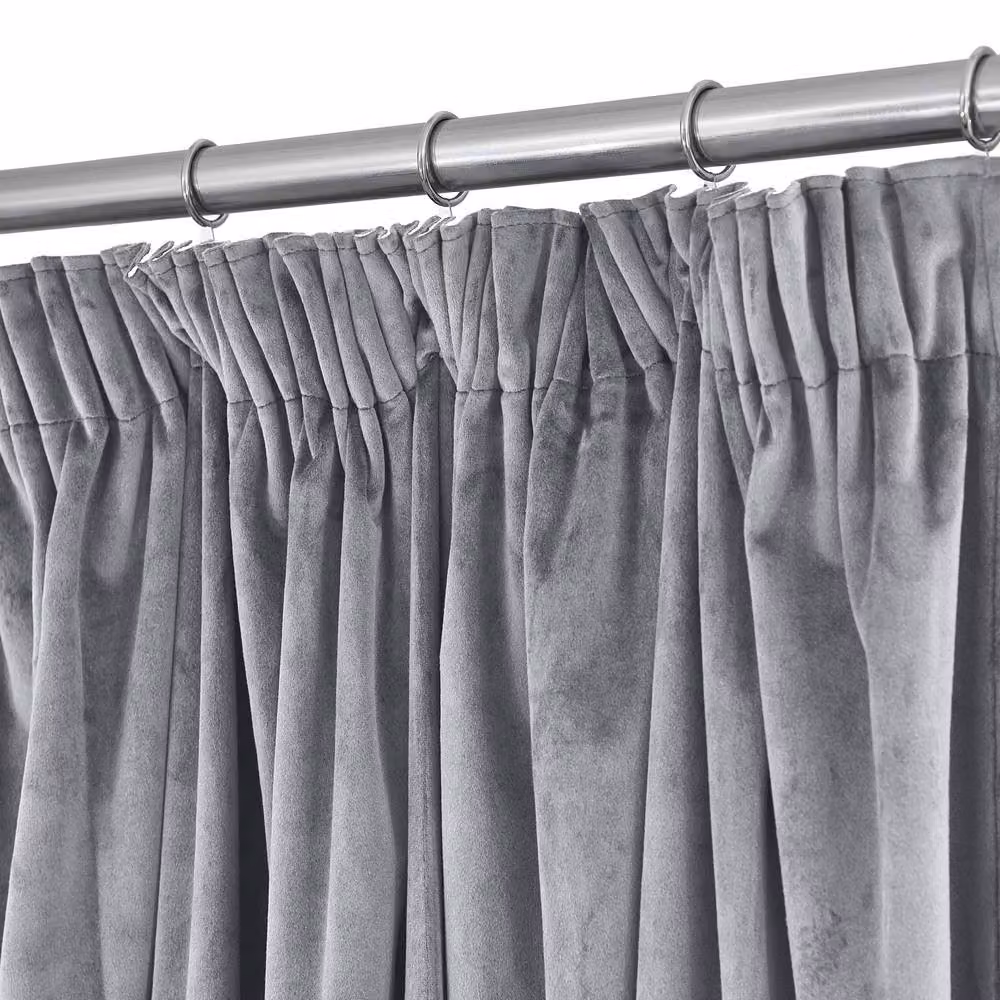 New Edge Blinds Verbena Jacquard Pencil Pleat Curtains in Silver, Width: 116 cm, Drop: 137 cm – 2