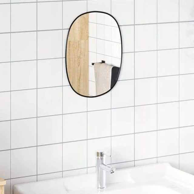 Berkfield Home Rectangular Wall Mirror in Black, W: 25 cm, H: 25 cm