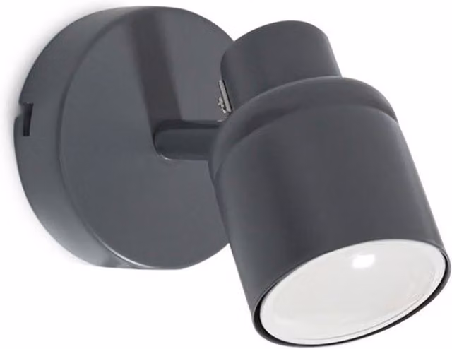 Benton IP44 Adjustable Grey Bathroom Wall Spotlight with Warm White LED Bulb