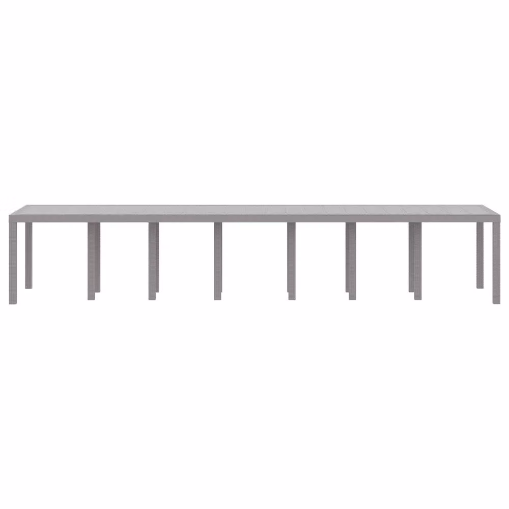 Berkfield Home Extendable Garden Table in Grey Poly Rattan, W/D/H: 400 x 100 x 73 cm – 3
