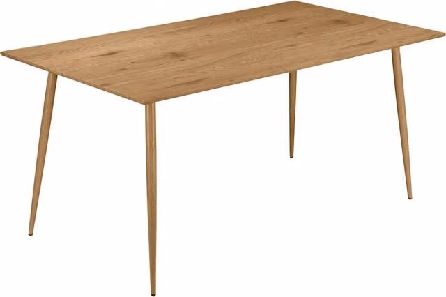 Monza Modern Rectangular Oak Dining Table in Brown, W: 160 cm, D: 76 cm