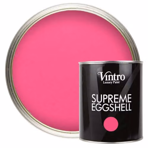 Vintro Deptford Pink Eggshell Paint, Water Based Satin Finish for Interior and Exterior Walls, Wood and Trim, 1 Litre