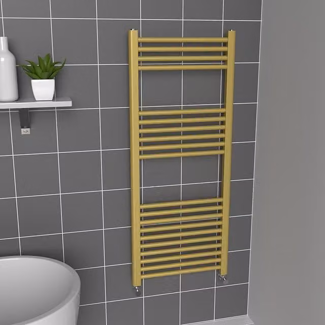 Lux Heat Coloured Towel Radiator in Gold, H 120 cm x W 50 cm