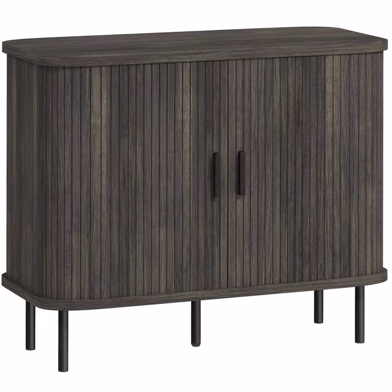 Wyld Haus Tayoyo Mid Century Grey Sideboard with Slatted Sliding Doors W/D/H: 152 x 40 x 75 cm