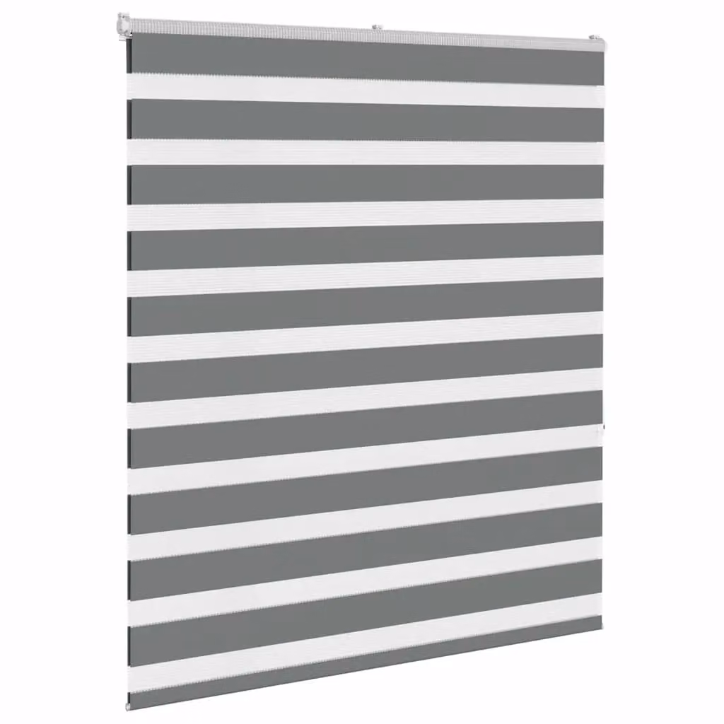 Berkfield Home Zebra Day and Night Blind in Dark Grey Polyester, W: 135 cm, H: 150 cm – 3