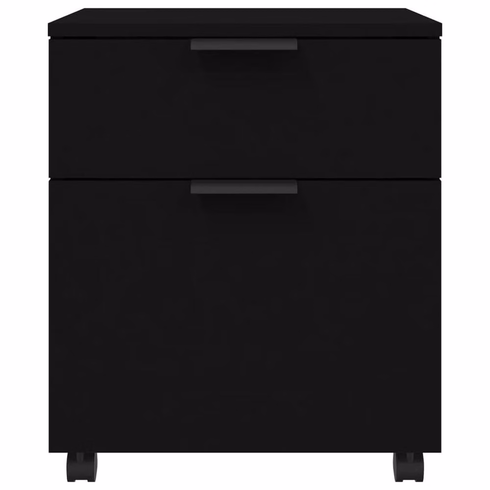 Berkfield Home Mobile File Cabinet with Wheels, Black, W: 45 cm, D: 38 cm, H: 54 cm – 4