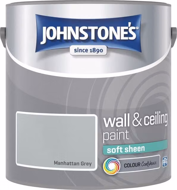 Johnstone's Low Emission Water Based Grey Dispersion Satin Gloss Paint