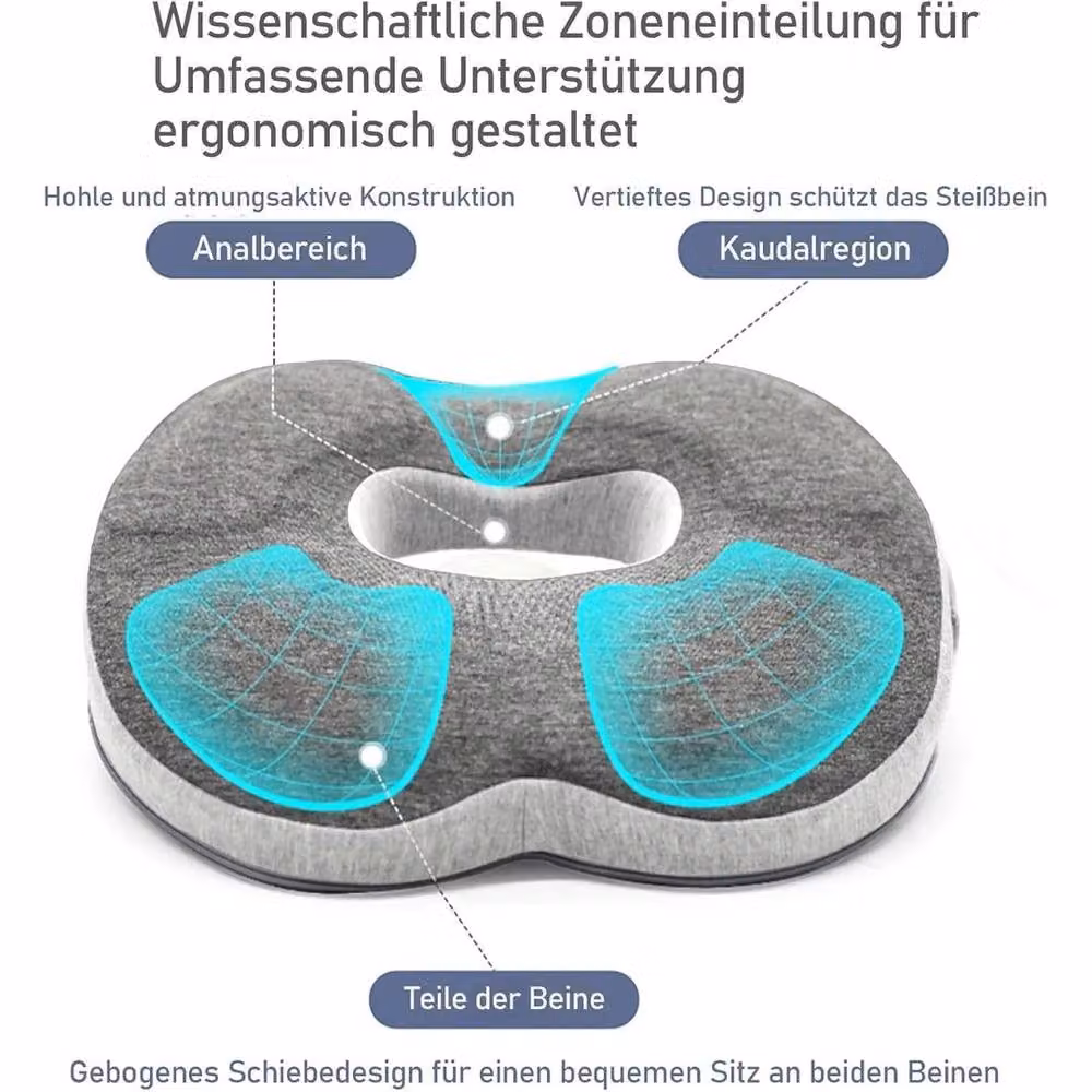 EONLION Grey Memory Foam Contoured Donut Medical Cushion W/D: 120 x 90 cm – 3