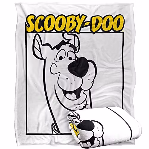 LOGOVISION Scooby Doo White Fluffy Fleece Throw Blanket W/D/H: 152 x 127 x 1 cm – 1