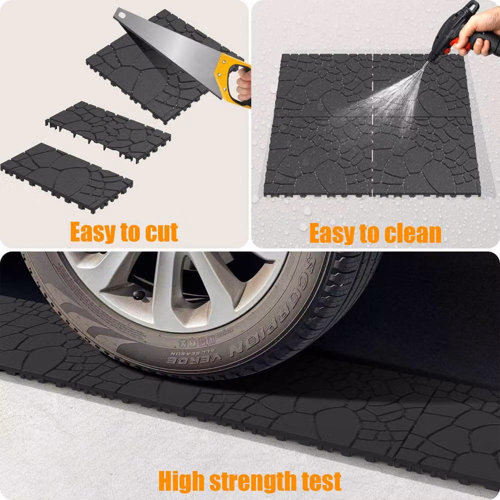 Garwarm 44 Piece Interlocking Plastic Deck Tiles for Porch, Black – 7