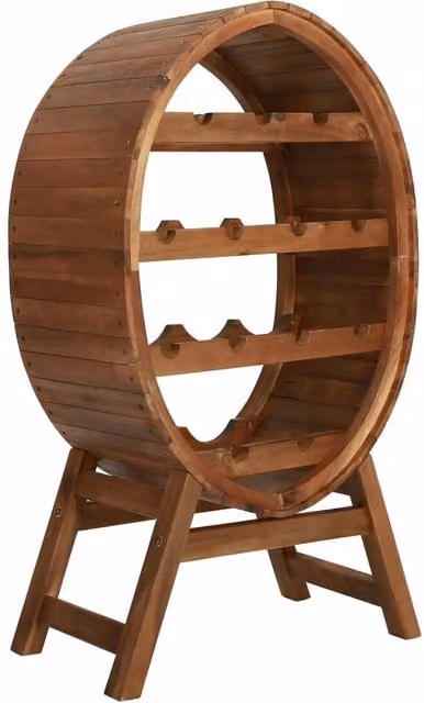 Berkfield Home Rustic Brown Solid Acacia Wood Wine Rack for 13 Bottles – 1