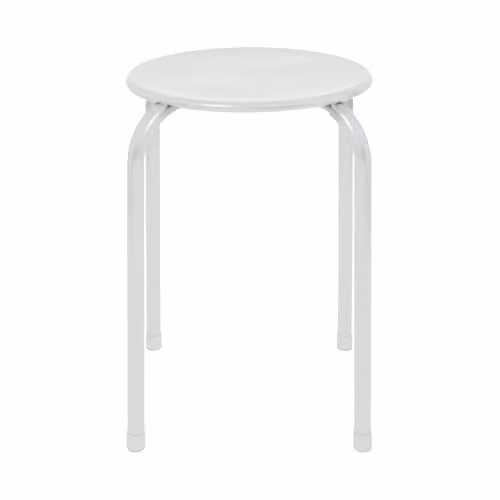 Harbour Housewares Metal Stackable Stool - Matt White