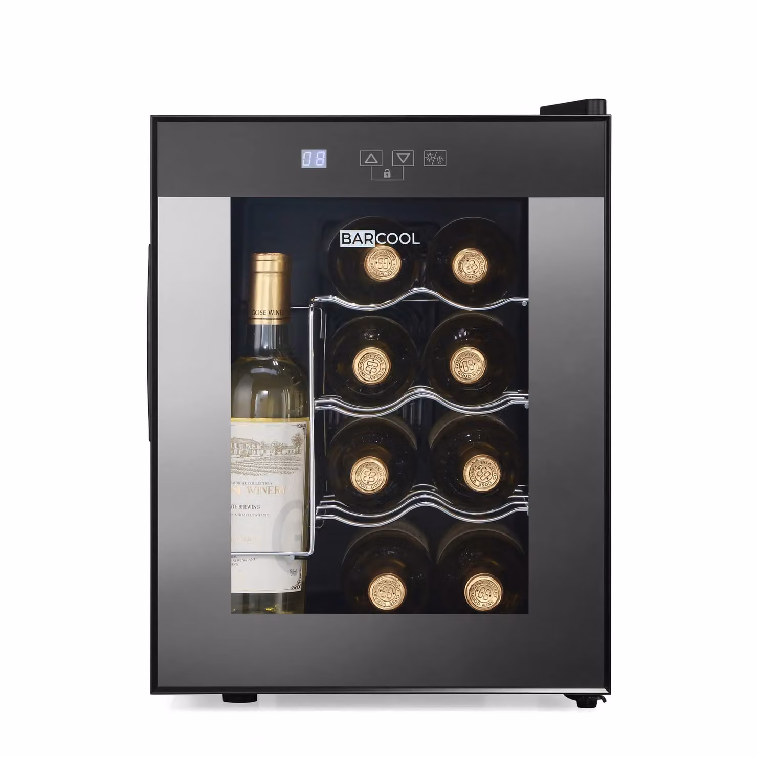 Subcold Barcool VINO12 Countertop Wine Cooler, Black, with Glass Door and LED Interior Light, W/D/H: 41.0 x 34.5 x 50.5 cm – 12