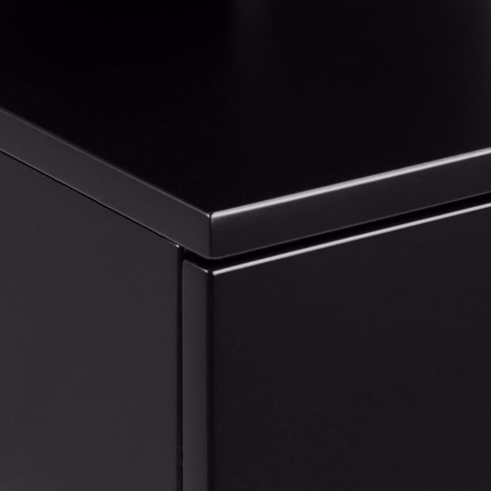 Wyld Haus Lincoln Black Floating Wooden Bedside Table with 1 Drawer and Open Shelf, W: 35.0 cm, D: 22.5 cm, H: 32.0 cm – 4