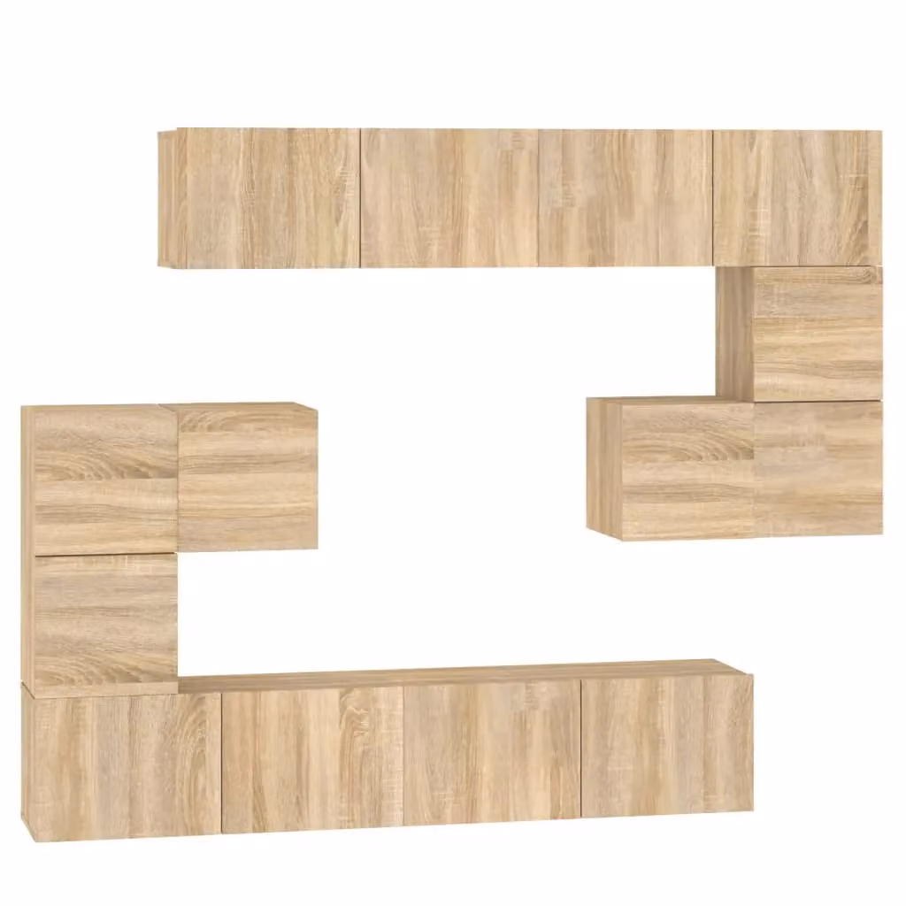 Berkfield Home Wall-mounted TV Cabinet in Sonoma Oak Brown – 2